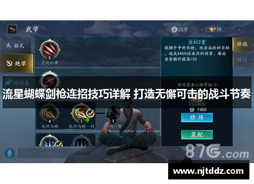 流星蝴蝶剑枪连招技巧详解 打造无懈可击的战斗节奏